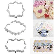 3PCS/set Stainless Steel Biscuit Cookie Cutters European Picture Frame Chocolate Mold DIY Baking Pastry Cake Decorating Tools 2024 - buy cheap