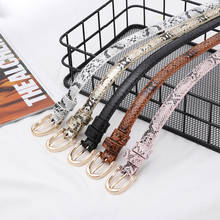New Snake Skin Print Belts For Women Gold Square Pin Buckle Waistband PU Leather Belt Pants Dress Waist Belts for Women 2024 - buy cheap