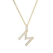 Luxury AAA+ Cubic Zirconia Initial Letter Necklace For Women Gold Color Geometric A-Z Alphabet Pendant Necklace Wedding Jewelry 2024 - купить недорого