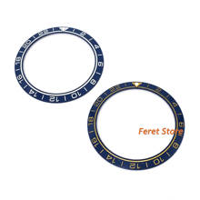 High quality watch parts New 38mm GMT blue gold ceramic bezel Insert fit 40mm watch 2024 - buy cheap