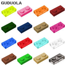 Пластина Guduola 1x2 (3023/6225), строительный блок, прозрачные цвета и новый цвет MOC, детали игрушек 80 шт./лот 2024 - купить недорого