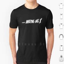 Camiseta de algodão mr x, tamanho grande, adorável, material de horror