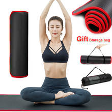 10mm antiderrapante esteira de yoga 183cmx61cm engrossado nbr alta qualidade exercício ginásio esteira insípido pilates fitness almofadas presente yoga esteira saco 2024 - compre barato