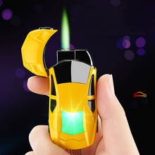 Windproof Torch Turbo Lighter Creative LED Car Jet Butane Gas Inflated Cigar key Ring Lighter Cigarette Green Flame Lighter Gift 2024 - buy cheap