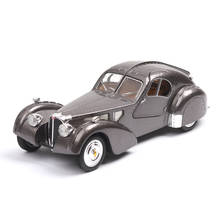 Coche Bugatti tipo 57SC de Metal fundido a presión, modelo de coche Vintage Atlantic, juguete con luz de sonido, coche clásico, 1:28, Envío Gratis 2024 - compra barato