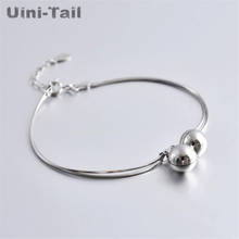 Uini-tail-pulsera de plata de ley 925 con cadena de hueso de serpiente, brazalete doble de moda, temperamento dulce, ED462 2024 - compra barato