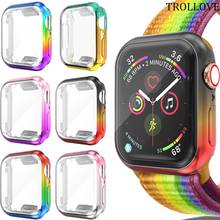 Funda para reloj 360 delgada para Apple Watch funda 5 4 40mm 44mm suave Multicolor TPU Protector de pantalla para iWatch 3 2 1 42mm 38mm carcasa 2024 - compra barato