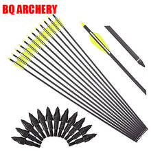 12pcs Archery Mix Carbon Arrows Shaft 30inch Arrows Nock for Traditional Compound Bow Practice Archery Shooting 2024 - buy cheap