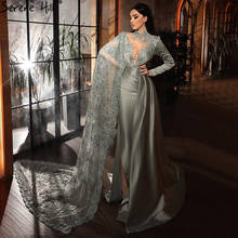 Serene Hill-Vestidos de Noche de sirena de satén, vestido Formal Sexy de un hombro con cuentas, diseño gris, LA70705, 2021 2024 - compra barato