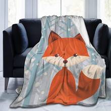 Throw Blankets Orange Fox Throw Blankets Plush Super Soft Warm Lightweight Blanket Microfiber Reversible Blanket for Bed Couch 2024 - buy cheap