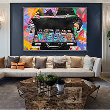 Абстрактные деньги вдохновляющие граффити Искусство Холст Картина куадро плакаты печать стены искусства для гостиной домашний Декор (без рамки) 2024 - купить недорого