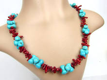 Nueva joyería hecha a mano + collar de cuentas de Coral Real rojo de 18" 2024 - compra barato