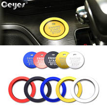 Ceyes 1pc Car Engine Ignition Start Stop Push Button Cover Ring Accessories Fit For Honda Civic Fit 2018 Auto Decoration Styling 2024 - buy cheap