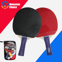 2pcs/lot Table Tennis Bat Racket Double Face Pimples In Long Short Handle Ping Pong Paddle Racket Set With Bag 3 Balls 2024 - buy cheap