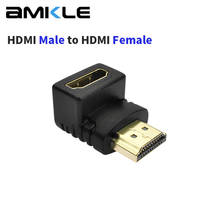 Кабель-адаптер Amkle HDMI HDMDI/M к HDMI/F, конвертер с углом 90 градусов, удлинитель для 1080P HDTV, ПК, ноутбука, адаптер-конвертер HDMI 2024 - купить недорого