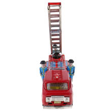 Vintage Tin Diecast Fire Ladder Truck Inertia Vehicle Model Adult Toys Gifts 2024 - buy cheap