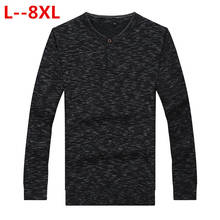 Suéteres de algodón de talla grande para hombre, jersey con cuello en V, jersey de marca, Vestido de punto Plus 8XL 6XL 5XL 4XL 2024 - compra barato