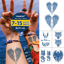 Juice Ink-tatuaje temporal duradero para hombres y mujeres, pegatina con alas de águila, tatuajes cruzados, dragón, Lobo, arte corporal, tatuajes falsos para brazo 2024 - compra barato