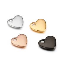 5pcs/lot 18*18mm Stainless Steel Heart 4 Color Cute For Necklace Pendant Charms DIY Jewelry Making Accessories Wholesale 2024 - buy cheap