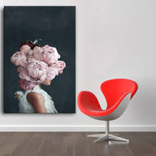 Sexy Nude Flower Women Prints Canvas Painting Pink Figure Wall Art Posters Nordic Home Decorative Canvas Picture for Living Room 2024 - buy cheap