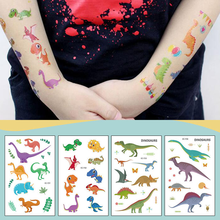 Crianças tatuagem temporária tatuagens desenhos animados bonito dinossauro falso tatuagem adesivo à prova dtatágua tatto arte tatoo mão braço para criança menino 2024 - compre barato