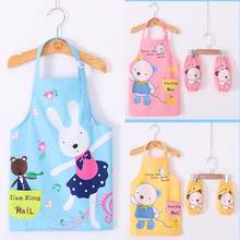 3Pcs/Set Kids Apron Cartoon Animal Print Wasterproof Breathable Children Baking Apron with Sleeves for Christmas Gift 2024 - buy cheap