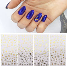 Gold Silver Flound Nail Stickers Star Moon Starry Designs Stickers on Nails Adhesive 3D Sliders for Nails Art Decor ZJT4051 2024 - buy cheap