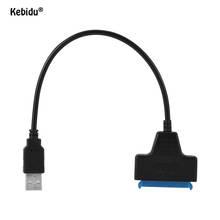 Kebidu USB 2,0 к SATA 22Pin адаптер кабель HDD жесткий диск 480 Мбит/с SATA 22Pin USB 2,0 для 2,5 дюймового SSD/HDD 2024 - купить недорого