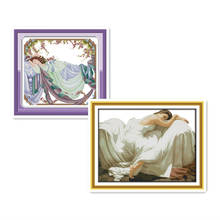 Joy Sunday Sleeping Beauty Chinese Cross Stitch Kits Ecological Cotton Clear Printed 14 11CT DIY Christmas Decorations For Home 2024 - buy cheap