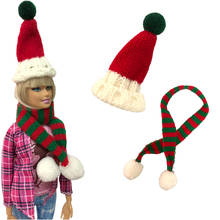 NK 2 Pcs/Set Doll Hat +Scarf Handmade Knit Cute Cap Fashion Christmas Gift For Barbie Doll Accessories Baby Xmas Toys 12A 4X 2024 - buy cheap