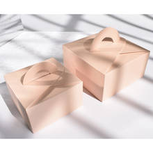 Caixas de doces de papel rosa portátil, embalagem, recipiente, caixa de presente para doces, suprimentos de festa, bolinhos, caixa de aniversário, 15 peças e 20 peças 2024 - compre barato
