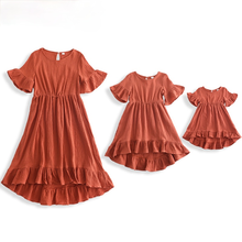 Melario Solid Color Mother Daughter Matching Dresses Family Look Mommy and Me Clothes Outfits Mom Mum & Baby Women Girls Dress 2024 - buy cheap