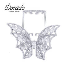 Dorado Fashion Resizable Butterfly Rings For Women AAA Zircon Girl High Quality Metal Party Jewelry 2021 Best Gift Hot Sale 2024 - buy cheap