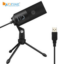 Fifine Metal USB Condenser Recording Microphone For Laptop  Windows Cardioid Studio Recording Vocals  Voice Over,YouTube-K669 2024 - купить недорого