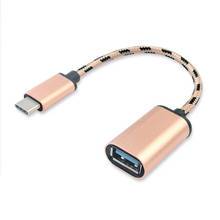 New Type-C Male to USB 3.1 Female OTG Gold Braided Adpater Cable Converter GK99 2024 - buy cheap