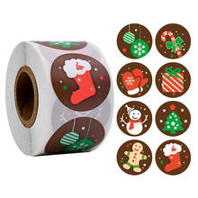 Pegatinas de Feliz Navidad de Año Nuevo, etiquetas de caja de regalos de Navidad, decoraciones, etiqueta de sellado de bolsas de dulces de alce de árbol de Navidad, 500 Uds. 2024 - compra barato