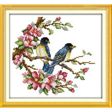 Everlasting Love Magpies  Chinese Cross Stitch Kits Ecological Cotton Stamped Printed 14 11CT DIY New Year Decorations For Home 2024 - buy cheap
