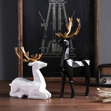 Estatua navideña de ciervo, escultura de resina, decoración nórdica para el hogar, Animal geométrico, accesorios de decoración para el hogar 2024 - compra barato