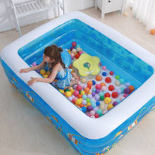 Большой детский надувной бассейн с электрическим насосом, детский бассейн для бассейна, квадратный складной надувной детский бассейн 2024 - купить недорого