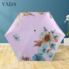 "YADA" 2020 Ins; Цветочный узор; 5-Складной Дождливый мини с карманами, украшенными цветами и рисунком «Зонтик для женщин и мужчин, анти-УФ небольшой ParasolUmbrellas YD200292 2024 - купить недорого