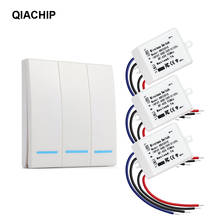 QIACHIP 433Mhz RF Remote Control Switch AC 110V 220V Corridor Room Home Wall Panel Switch Lamp Light LED Bulb Wireless Switches 2024 - buy cheap