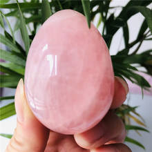 Rosa natural de quartzo ovo bola cristal mágica cura esfera gem pedra massagem & relaxamento decoração para casa artesanato 2024 - compre barato