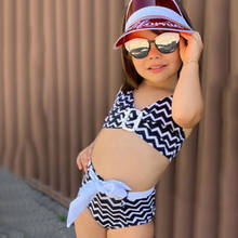 Toddler Kids Stripe Print Strap Swimsuit Beach Swimwear Bikini Set Baby Girls Swimwear Swimsuit Bathing Suit Swimming Clothes 2024 - buy cheap
