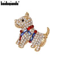 baiduqiandu New Arrival Sparkling Cubic Zirconia Crystal CZ  Small Dog Brooches Fashion  Jewelry Accessories 2024 - buy cheap