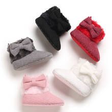 Botas infantis de malha para meninas, sapatos fofos para bebês de 0 a 18 meses em 5 cores e sola macia, quente e macia para meninos e meninas 2024 - compre barato