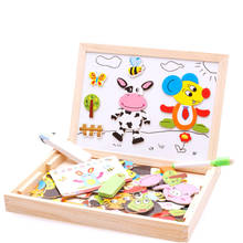 Magnetic Puzzle Baby Wool Toy Farm Jungle Animal Multifunctional Educational Children Kids Jigsaw Drawing Board Educational Toy 2024 - buy cheap