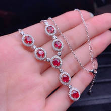 Valuable Ruby Diamond cz Pendant Real 925 Sterling Silver choker Party Wedding Pendants Necklace For Women Girl Jewelry Gift 2024 - buy cheap