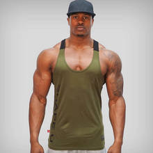 Men Solid Gym Stringer Tank Top Bodybuilding Fitness Singlets Muscle Vest Tees Sport Clothing 2024 - buy cheap