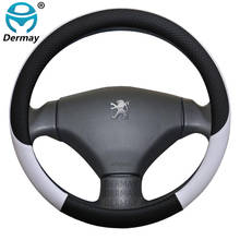 100% DERMAY Brand Leather Sport Car Steering Wheel Cover Non-slip for Peugeot 107 Auto Accessories 2024 - buy cheap