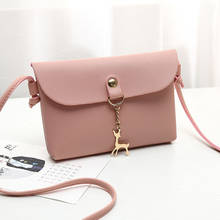 Small Women Deer Pendant PU Handbag Solid Color Crossbody Ladies Bags Designer Brand Clutch Shoulder Bag Sac bolso mujer#25 2024 - buy cheap